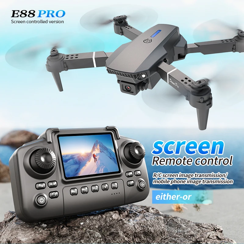 Kids Toys Drone - Drone Professionale E88 PRO con Schermo,