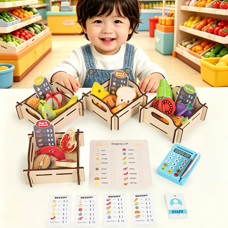 Toy Cash Register - Set Gioco di Ruolo Supermercato in