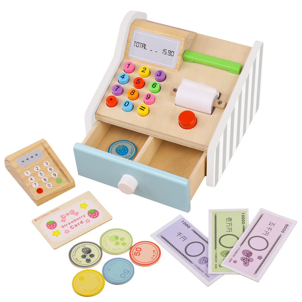 Toy Cash Register - Registratore di cassa in legno Giocattoli